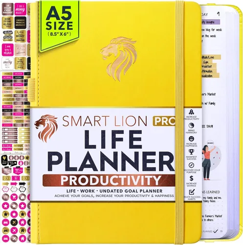 Vista 14 de Life Planner - Agenda diaria, semanal y mensual sin fecha con sección de presupuesto, un viaje de 12 meses para aumentar la productividad