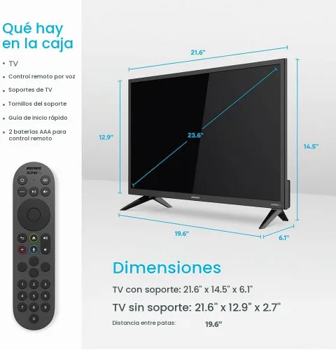 Vista 2 de Element E300AE24CG 24 pulgadas Clase Genesis Series 720p HD LED Smart Xumo TV