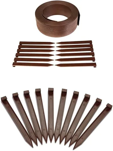 Vista 11 de EasyFlex Borde compuesto para excavar paisaje con estacas de anclaje, borde superior recto de 4.5 pulgadas, borde de borde de jardín, kit de 20 Negro