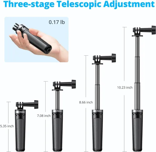 Vista 4 de AKASO Brave 4 4K30fps 20MP Cámara de acción WiFi con mini trípode Selfie Stick