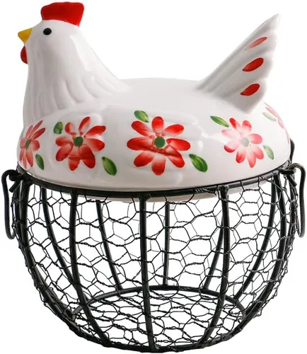 Vista 11 de Cesta de almacenamiento de huevos de estilo granja/cestas decorativas de almacenamiento de cocina
