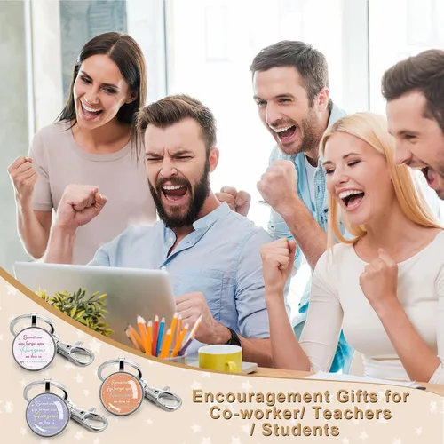 Vista 6 de Llavero inspirador divertido de 18 piezas con texto en inglés "You're Awesome Sign", regalo de Navidad, regalo de joyería para mujeres, hombres