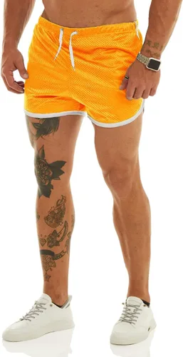 Vista 3 de Ouber Pantalones cortos ajustados para hombre, culturismo, entrenamiento, gimnasio, correr, pantalones cortos de levantamiento ajustados