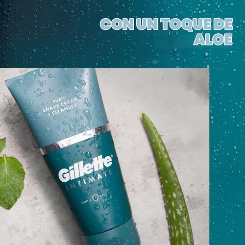 Vista 4 de Gillette Intimate 2 en 1 Crema de Afeitado Púbico + Limpiador, Fórmula Suave, Formulada para el Vello Púbico y la Piel, con Aloe, Libre de Parabenos