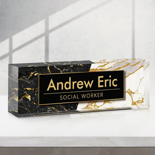 Vista 29 de Placa de nombre personalizada para escritorio, accesorios de escritorio de acrílico, placa de identificación personalizada, regalos personalizados