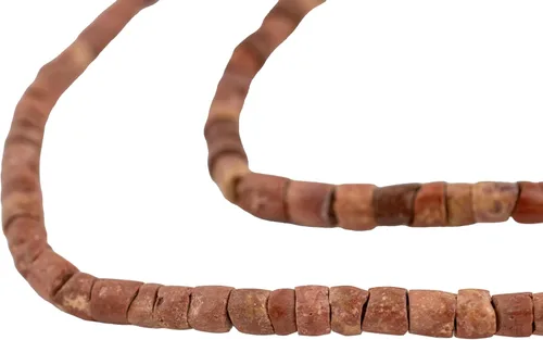 Vista 2 de Cuentas de bauxita natural, hebra completa de cuentas de piedra africana, el pecho de cuentas