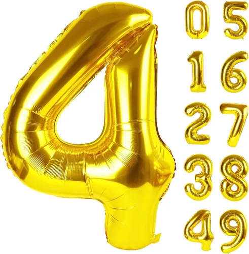 Vista 214 de Globo negro de 40 pulgadas con números del 0 al 9 (cero-nueve), globo de cumpleaños de gran tamaño, globo de helio de aluminio con números grandes