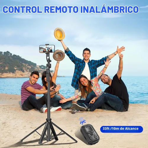 Vista 6 de Trípode de seguimiento automático de cara para iPhone con luz de 160 cm Palo selfie trípode soporte sigue tu movimiento 360° trípode de cámara