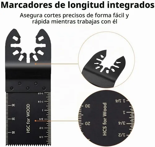 Vista 4 de 40 hojas de sierra oscilantes universales de madera multiherramienta de liberación rápida para cable Porter Black & Decker Rockwell Ridgid Ryobi