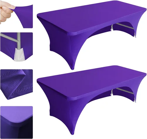 Vista 30 de Eurmax USA - Manteles rectangulares ajustables de elastano de 4 pies, mantel elástico para bodas, eventos o para decorar la mesa del patio