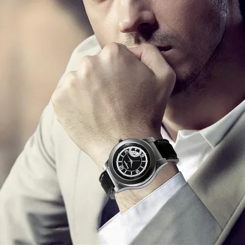 Vista 5 de JewelryWe Reloj de pulsera de cuarzo para hombre, con carga USB, resistente al viento, para el día de San Valentín