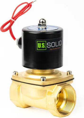 Vista 21 de U.S. Solid 1" válvula electromagnética eléctrica de latón 110V CA normalmente cerrada aire no potable aceite de agua diesel
