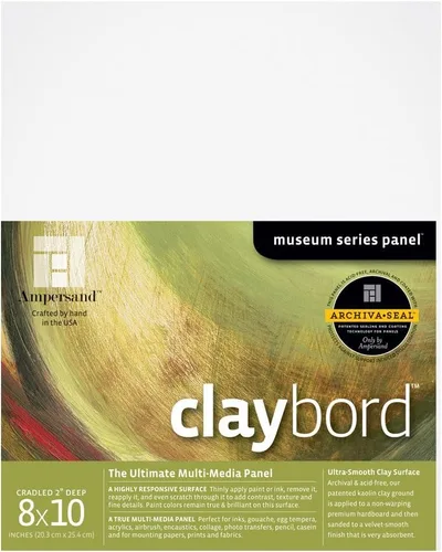Vista 30 de Suministro de Arte Ampersand Panel de Pintura en Madera: Serie Museo Claybord, 5" x 5", Perfil Candeal de 1-1/2