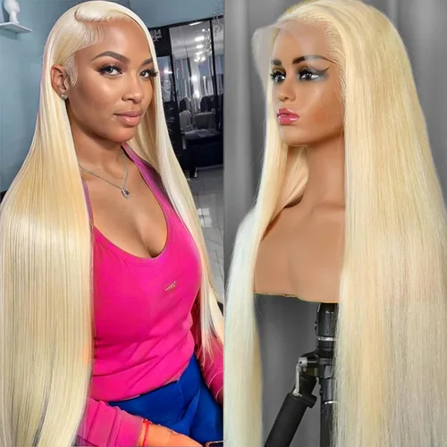 Vista 13 de Pelucas de cabello humano lacio para mujeres negras, encaje frontal de 13 x 4 pulgadas, previamente despuntada, sin pegamento, HD frontal, negro