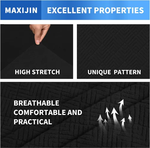 Vista 111 de MAXIJIN 2 piezas de fundas para silla con brazos, funda para silla de sofá para sala de estar, funda elástica para perros para una silla con 1 cojín