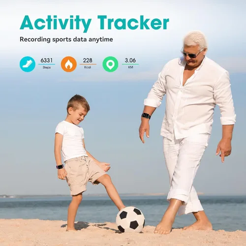 Vista 3 de Pautios Reloj podómetro, apto para personas mayores, no requiere aplicación/teléfono, reloj de seguimiento de fitness impermeable con contador