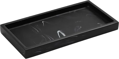 Vista 13 de Luxspire Resin Bathroom Vanity Tray Countertop Organizer, M, Matte Black