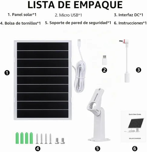 Vista 8 de Panel solar de 8W para cámaras de seguridad recargables de anillo/Eufy/Wyze