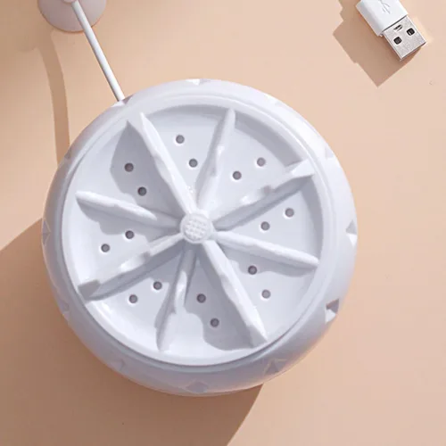 Vista 4 de Mini lavadora portátil automática Turbo Lavadora con fuente de alimentación USB y ventosa inferior, Lavadora compacta de encimera para ropa