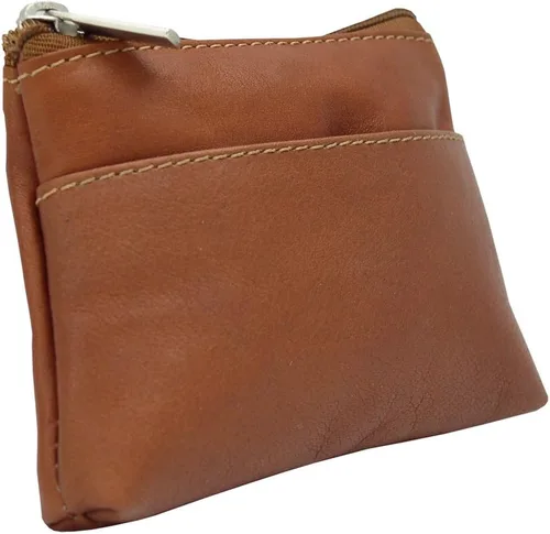 Vista 2 de Piel Leather Monedero con llave, Saddle, Monedero para llavemonedero