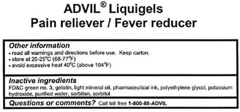 Vista 3 de Advil Liqui-Gels (180 unidades) analgésicoreductor de fiebre cápsula llena de líquido, 200 mg de ibuprofeno, alivio temporal del dolor