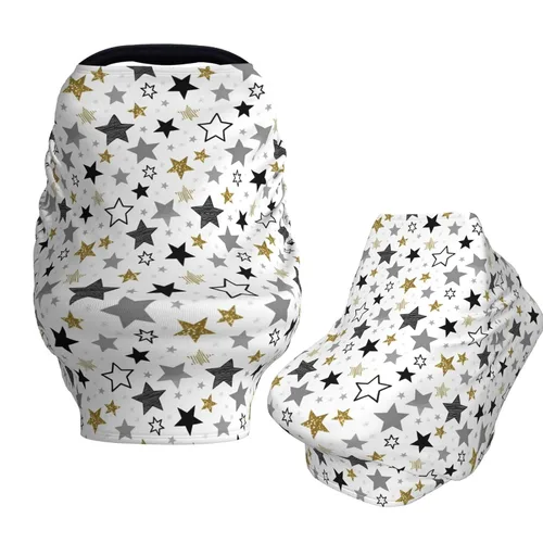 Vista 13 de Bats Star Moon - Fundas de asiento de automóvil para bebé, cubierta suave para cochecito de bebé, fundas de lactancia materna para niñas y niños