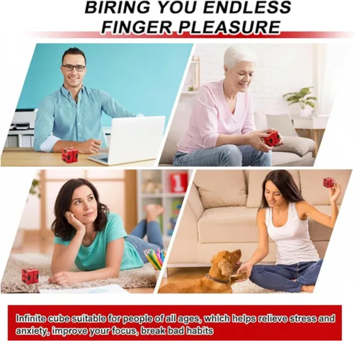 Vista 6 de Skylety Cubo de juguete para aliviar la ansiedad, de mano, mágico y sensorial, para adultos, para aliviar el estrés, recuerdos de fiesta de Navidad