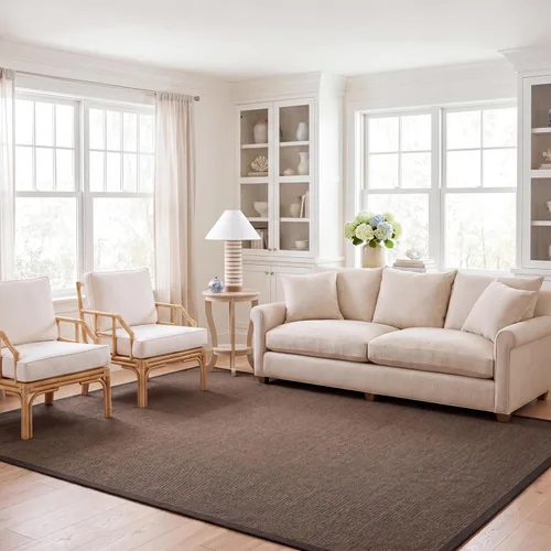 Vista 39 de Alfombra de sisal Safavieh, de color maíz y negro, tejida a mano, de la colección de fibras naturales; 5 x 8 pulgadas, NF441A, Tela, Gris / Gris