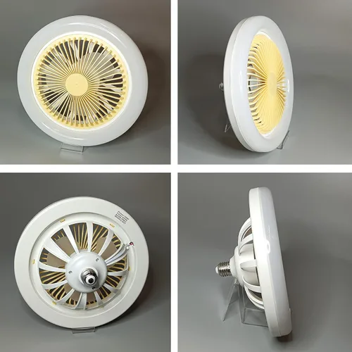 Vista 2 de Lámpara de ventilador E27 de 10 pulgadas con ventilador, alto brillo, brisa, con base de cable de enchufe para la parte superior del escritorio
