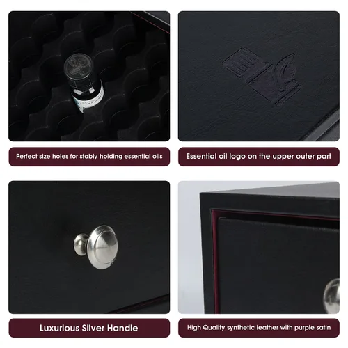 Vista 4 de J JACKCUBE DESIGN Caja organizadora de aceites esenciales, con capacidad para 96 botellas de aceites esenciales de 5 a 0.5 fl oz, botellas