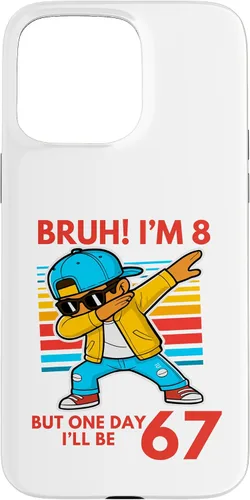 Vista 31 de Bruh I'm 8 But One-Day I'll Be 67 Retro 8th Birthday Kids Case for iPhone 17