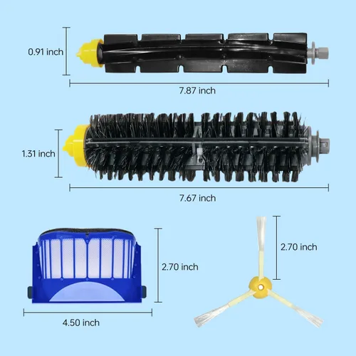 Vista 4 de Kit de accesorios de repuesto para iRobot Roomba 600 Series 694 675 692 690 680 650 660 620 665 695 651 614 y 500 Series 595 585 564, 6 filtros, 6