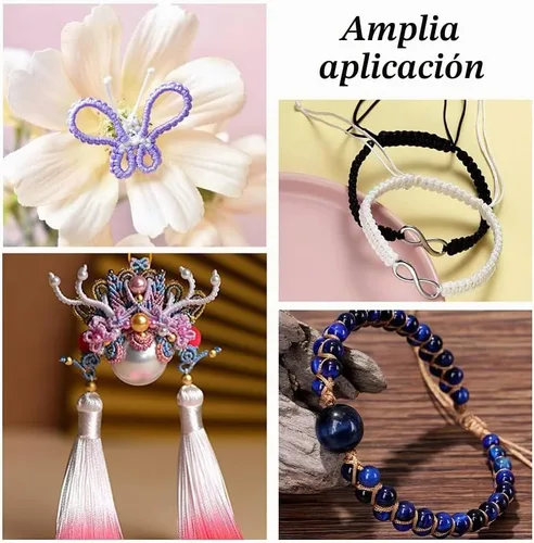 Vista 7 de Cheriswelry 8 rollos de 49 yardas/rollo de 0.031 in de hilo de nailon para macramé, cordón de nudo chino para pulsera tejida personalizada