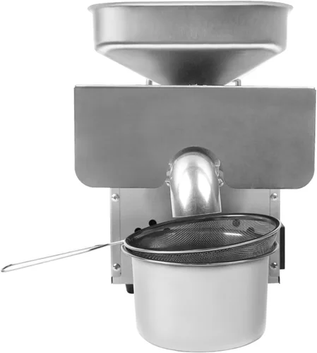 Vista 6 de Máquina de prensa de aceite comercial de 1500 W, expel, acero inoxidable de grado alimenticio, máquina de prensado de aceite de semillas de nueces