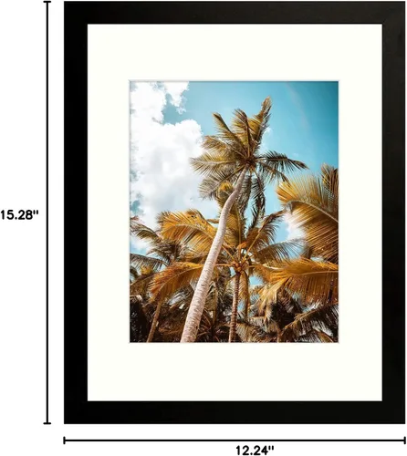 Vista 9 de Frametory, Marco de fotos de 11 x 14 pulgadas con paspartú para fotos de 8 x 10 pulgadas, moldeado ancho de vidrio de alta definición, accesorios