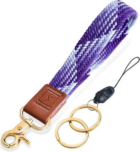 Vista 19 de Fishent Llavero de Muñeca Elástico, Cordones de Muñeca Trenzados Lindos para Llaves, Soporte de Llavero para Mujeres y Hombres, Correa de Muñeca