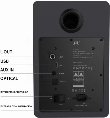 Vista 6 de Altavoces H2 para estantería, estéreo de 60 W, tocadiscos/altavoces para computadoras, DSP, woofer de fibra de carbono, tweeter de seda Azul Pizarra