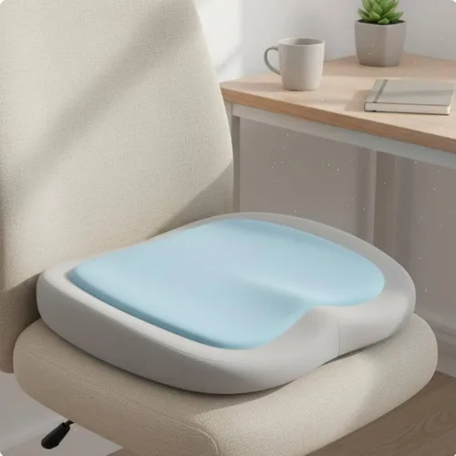 Vista 4 de Memory Foam Seat Cushion Office Chair Pad Pillow Mat with Ergonomic Hip Curve Support Non Slip Bottom Cozy Resilient Foam Thick Padding Suitable