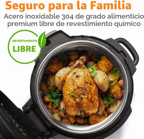 Vista 5 de SiCheer - Olla interior de acero inoxidable para olla a presión Ninja Foodi de 5 cuartos de galón Compatible with Ninja Foodi 5 Qt, this 304