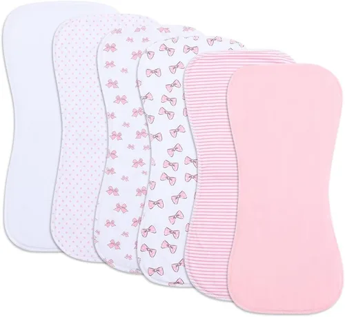 Vista 13 de Paquete de 6 paños de algodón para eructos extra absorbentes y suaves para bebés niños y niñas