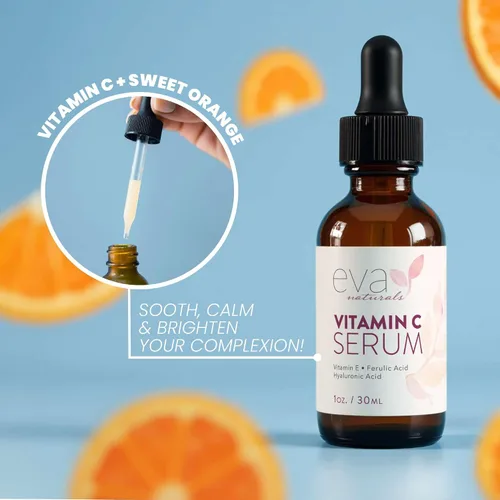 Vista 7 de Suero de vitamina C al 20% para la cara, suero facial de vitamina C pura para arrugas, acné, piel seca y manchas oscuras, suero facial de vitamina C