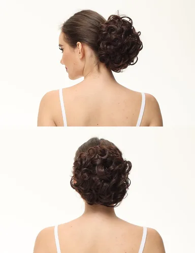 Vista 6 de Yamel - Extensiones de cabello de recogido de moño desordenado, con peines, para mujer