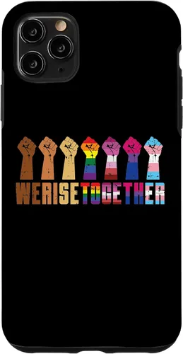 Vista 13 de We Rise Together Black LGBT Raised Fist Pride Equality Gift Case for iPhone 17