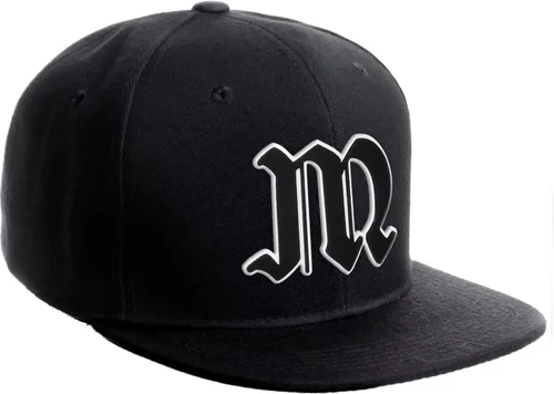 Vista 1148 de Daxton Gorra clásica con visera de billete plano con letras del alfabeto inglés antiguo de la A a la Z