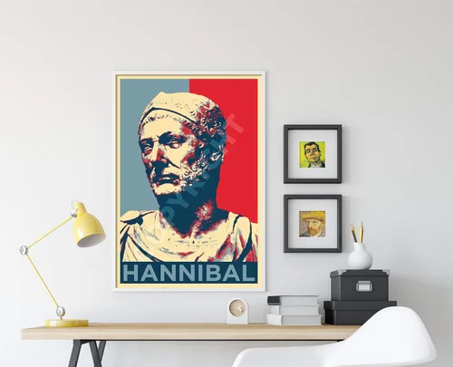 Vista 4 de Póster de Hannibal Barca con texto "Hope" (11.693 x 16.535 in)