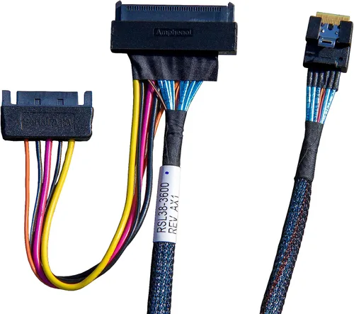 Vista 5 de Adaptador PCIe Gen4 de 4X a 4X a 4.5 pulgadas, cable 68P con alimentación, 29.5 in