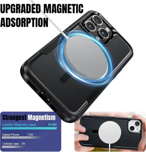 Vista 5 de Funda magnética personalizada para iPhone 17 Air 16 15 14 Pro Max Plus 13 12 11, personaliza el nombre del texto de la foto y imagen, imanes fuertes
