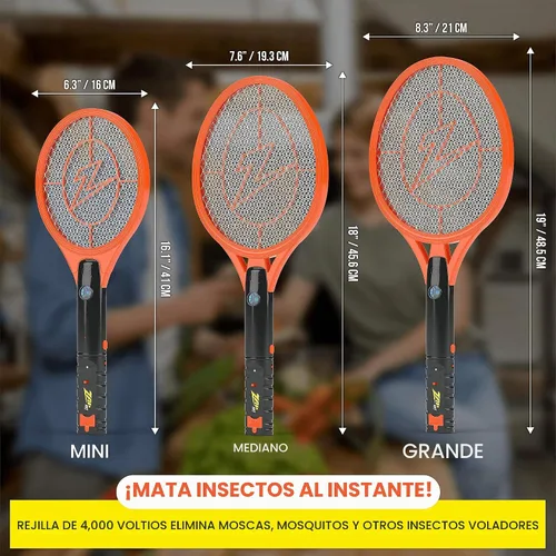 Vista 5 de Paquete de 2 raquetas eléctricas matamoscas y exterminador de mosquitos de ZAP IT! - Raqueta eléctrica exterminadora de insectos de alta potencia