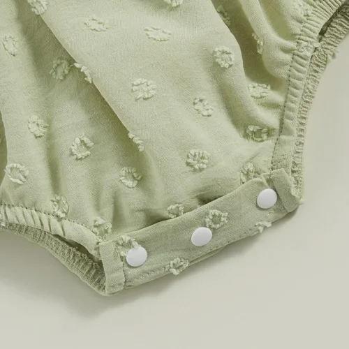 Vista 6 de Mameluco con estampado de margaritas y diadema con estampado de margaritas para bebé, mameluco floral, ropa de verano para bebés