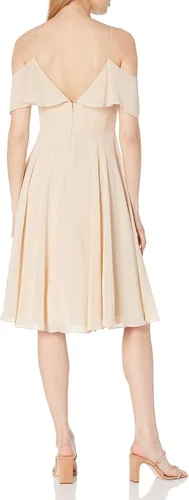 Vista 2 de Jenny Yoo Vestido corto de gasa Kelli con hombros descubiertos para mujer